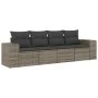 Garden sofa set 4 pieces with gray synthetic rattan cushions by , Modular outdoor sofas - Ref: Foro24-3222279, Price: 268,03 ...