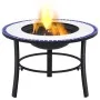 vidaXl Blue and White Ceramic Mosaic Brazier 68 cm by vidaXL, Chimneys - Ref: Foro24-46720, Price: 76,61 €, Discount: %
