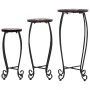 Mosaic side tables 3 units ceramic terracotta and white by vidaXL, Pot stands - Ref: Foro24-46704, Price: 79,81 €, Discount: %