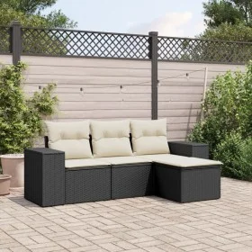 4-piece garden sofa set with black synthetic rattan cushions by , Modular outdoor sofas - Ref: Foro24-3222465, Price: 260,92 ...