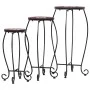 Mosaic side tables 3 units ceramic terracotta and white by vidaXL, Pot stands - Ref: Foro24-46704, Price: 79,81 €, Discount: %