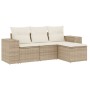 Garden sofa set with 4-piece synthetic rattan beige cushions by , Modular outdoor sofas - Ref: Foro24-3222467, Price: 276,28 ...