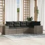 Garden sofa set with 5-piece synthetic rattan gray cushions by , Modular outdoor sofas - Ref: Foro24-3222529, Price: 340,48 €...