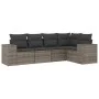 Garden sofa set with 5-piece synthetic rattan gray cushions by , Modular outdoor sofas - Ref: Foro24-3222529, Price: 340,48 €...