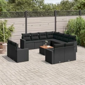 Garden sofa set 12 pieces with black synthetic rattan cushions by , Modular outdoor sofas - Ref: Foro24-3224382, Price: 868,9...