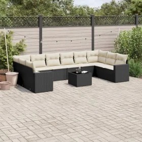 Garden sofa set 11 pieces and black synthetic rattan cushions by , Modular outdoor sofas - Ref: Foro24-3251813, Price: 629,83...