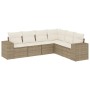 Set Gartensofas mit Kissen 6 Stück synthetisches Rattan beige von , Gartensets - Ref: Foro24-3222607, Preis: 418,28 €, Rabatt: %
