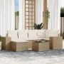 7-piece garden sofa set and beige synthetic rattan cushions by , Garden sets - Ref: Foro24-3222867, Price: 499,97 €, Discount: %