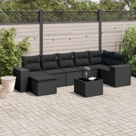 8-piece garden sofa set with black synthetic rattan cushions by , Garden sets - Ref: Foro24-3222884, Price: 519,78 €, Discoun...