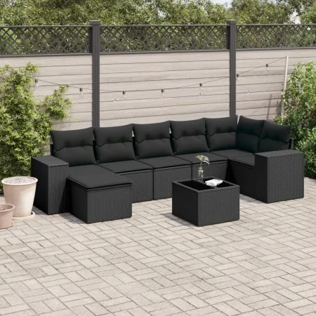8-piece garden sofa set with black synthetic rattan cushions by , Garden sets - Ref: Foro24-3222884, Price: 553,45 €, Discoun...