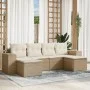 Garden sofa set with 6-piece synthetic rattan beige cushions by , Garden sets - Ref: Foro24-3222917, Price: 393,54 €, Discoun...