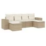 Garden sofa set with 6-piece synthetic rattan beige cushions by , Garden sets - Ref: Foro24-3222917, Price: 393,54 €, Discoun...