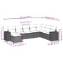 Set aus 8-teiligen Gartensofas und Kissen Kunstrattan schwarz von , Gartensets - Ref: Foro24-3222955, Preis: 439,67 €, Rabatt: %