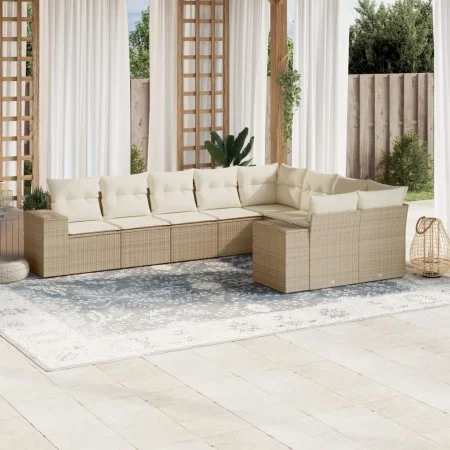 Set mit 9 Gartensofas mit beigen Kissen aus synthetischem Rattan von , Gartensets - Ref: Foro24-3223037, Preis: 631,38 €, Rab...