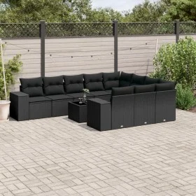 Garden sofa set 11 pieces and black synthetic rattan cushions by , Garden sets - Ref: Foro24-3223094, Price: 761,51 €, Discou...