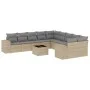 11-teiliges Gartensofa-Set mit beigen synthetischen Rattankissen von , Gartensets - Ref: Foro24-3223118, Preis: 692,19 €, Rab...