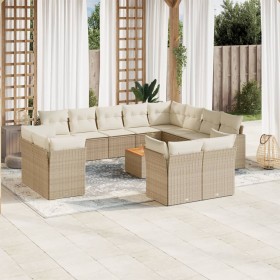 Set sofás de jardín con cojines 13 pzas ratán sintético beige de , Conjuntos de jardín - Ref: Foro24-3223951, Precio: 921,68 ...