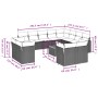 Set of garden sofas with 13 pieces of gray synthetic rattan cushions by , Garden sets - Ref: Foro24-3223953, Price: 816,06 €,...