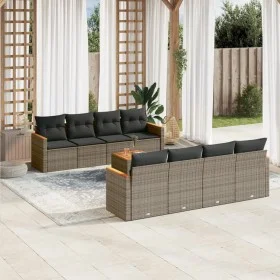 Garden furniture set 9 pieces and gray synthetic rattan cushions by , Garden sets - Ref: Foro24-3258224, Price: 532,76 €, Dis...