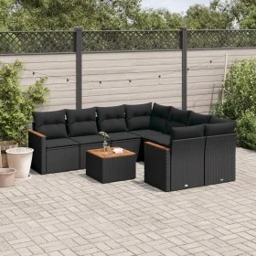 8-teiliges Gartensofa-Set und schwarze synthetische Rattankissen von , Gartensets - Ref: Foro24-3258226, Preis: 575,52 €, Rab...