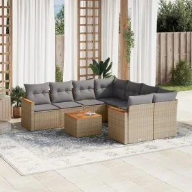 9-teiliges Gartensofa-Set mit beigen synthetischen Rattankissen von , Gartensets - Ref: Foro24-3258230, Preis: 580,72 €, Raba...