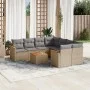 9-teiliges Gartensofa-Set mit beigen synthetischen Rattankissen von , Gartensets - Ref: Foro24-3258230, Preis: 580,72 €, Raba...
