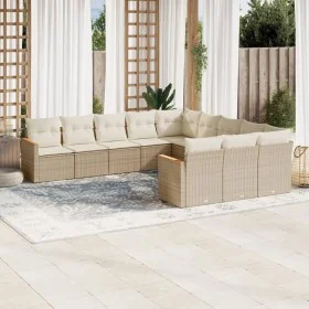 Set de sofás de jardín 11pzas con cojines ratán sintético beige de , Conjuntos de jardín - Ref: Foro24-3258831, Precio: 736,7...