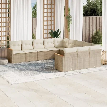 Garden sofa set 11 pieces with beige synthetic rattan cushions by , Garden sets - Ref: Foro24-3258831, Price: 736,79 €, Disco...
