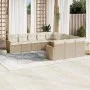 Set von 11-teiligen Gartensofas mit beigen Kissen aus synthetischem Rattan von , Gartensets - Ref: Foro24-3258831, Preis: 736...