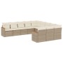 Set von 11-teiligen Gartensofas mit beigen Kissen aus synthetischem Rattan von , Gartensets - Ref: Foro24-3258831, Preis: 736...