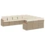 Set von 11-teiligen Gartensofas mit beigen Kissen aus synthetischem Rattan von , Gartensets - Ref: Foro24-3258831, Preis: 736...