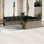 Garden sofa set 11 pieces and gray synthetic rattan cushions by , Garden sets - Ref: Foro24-3258833, Price: 652,58 €, Discoun...