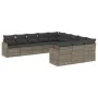 Garden sofa set 11 pieces and gray synthetic rattan cushions by , Garden sets - Ref: Foro24-3258833, Price: 654,66 €, Discoun...
