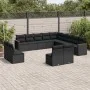 Garden sofa set with 13-piece black synthetic rattan cushions by , Garden sets - Ref: Foro24-3258884, Price: 798,96 €, Discou...