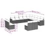Garden sofa set with 13-piece black synthetic rattan cushions by , Garden sets - Ref: Foro24-3258884, Price: 798,96 €, Discou...