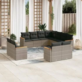 Set mit 11 Gartensofas und Kissen synthetisches Rattangrau von , Gartensets - Ref: Foro24-3258903, Preis: 751,60 €, Rabatt: %