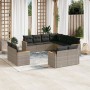 Garden sofa set 11 pieces and gray synthetic rattan cushions by , Garden sets - Ref: Foro24-3258903, Price: 773,43 €, Discoun...