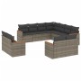 Garden sofa set 11 pieces and gray synthetic rattan cushions by , Garden sets - Ref: Foro24-3258903, Price: 773,43 €, Discoun...