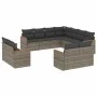 Set de sofás de jardín 11 pzas y cojines ratán sintético gris de , Conjuntos de jardín - Ref: Foro24-3258903, Precio: 749,63 ...