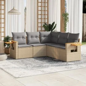 Juego de sofás jardín con cojines 5 pzas ratán sintético beige by , Garden sets - Ref: Foro24-3259203, Price: 357,85 €, Disco...