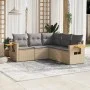 Juego de sofás jardín con cojines 5 pzas ratán sintético beige von , Gartensets - Ref: Foro24-3259203, Preis: 357,85 €, Rabat...