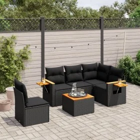 6-piece garden sofa set with black synthetic rattan cushions by , Garden sets - Ref: Foro24-3259220, Price: 412,73 €, Discoun...