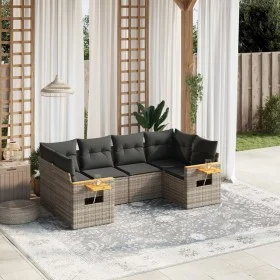 6-piece garden furniture set with gray synthetic rattan cushions by , Garden sets - Ref: Foro24-3259505, Price: 415,99 €, Dis...