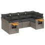 6-piece garden furniture set with gray synthetic rattan cushions by , Garden sets - Ref: Foro24-3259505, Price: 444,23 €, Dis...