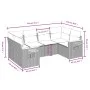 6-piece garden furniture set with gray synthetic rattan cushions by , Garden sets - Ref: Foro24-3259505, Price: 415,99 €, Dis...