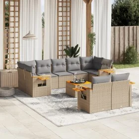 Gartensofa-Set mit beigen Kissen, 10-teilig, synthetisches Rattan von , Gartensets - Ref: Foro24-3259539, Preis: 643,07 €, Ra...
