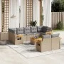 Garden sofa set with beige cushions 10 pieces synthetic rattan by , Garden sets - Ref: Foro24-3259539, Price: 643,07 €, Disco...