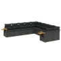 Set Gartensofas 10 Stück Kissen synthetisches Rattan schwarz von , Gartensets - Ref: Foro24-3259591, Preis: 642,03 €, Rabatt: %