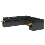 Set Gartensofas 10 Stück Kissen synthetisches Rattan schwarz von , Gartensets - Ref: Foro24-3259591, Preis: 665,05 €, Rabatt: %