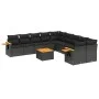 Set de sofás de jardín 11 pzas y cojines ratán sintético negro von , Gartensets - Ref: Foro24-3259598, Preis: 682,98 €, Rabat...